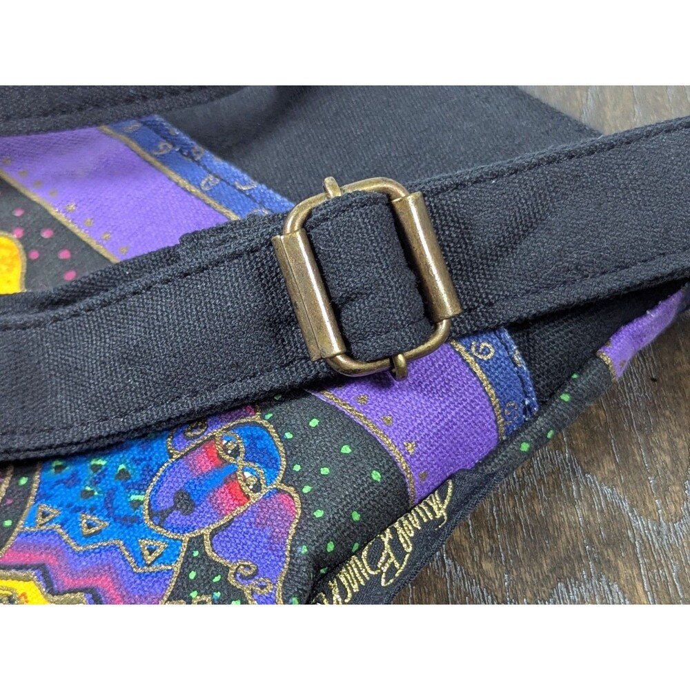 Laurel Burch Artistic Totes Crossbody Messenger Purse Bag Canvas Dogs Art Hobo - Picture 14 of 14
